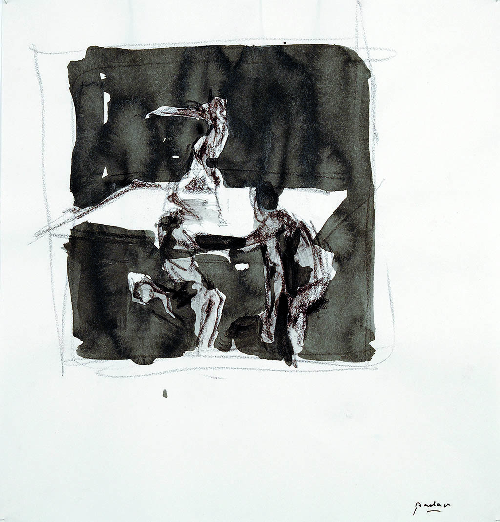 O.T._10   2009, Acryl/Kreide/Papier, 24x23cm